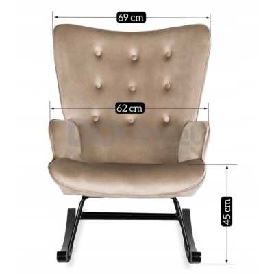 Крісло-гойдалка MEBEL ELITE ELIS Бежевий, фото 7