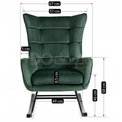 Крісло-гойдалка MEBEL ELITE JACKSON Зелений, фото 4