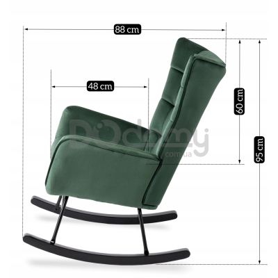 Крісло-гойдалка MEBEL ELITE JACKSON Зелений, фото 5