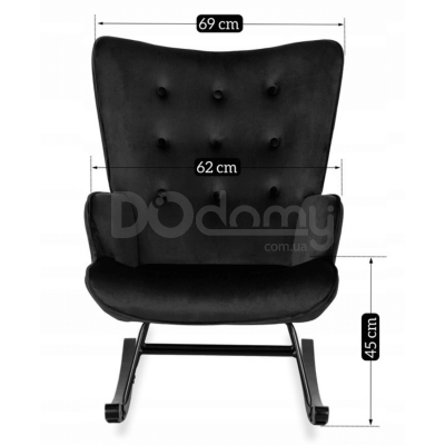 Крісло-гойдалка MEBEL ELITE ELIS Чорний, фото 4