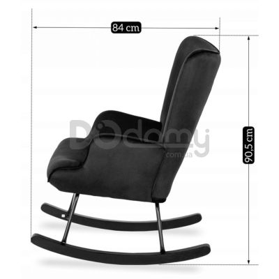 Крісло-гойдалка MEBEL ELITE ELIS Чорний, фото 5