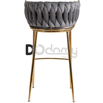 Барный стул MEBEL ELITE FLORES 2 Серый/Золотой, фото 2