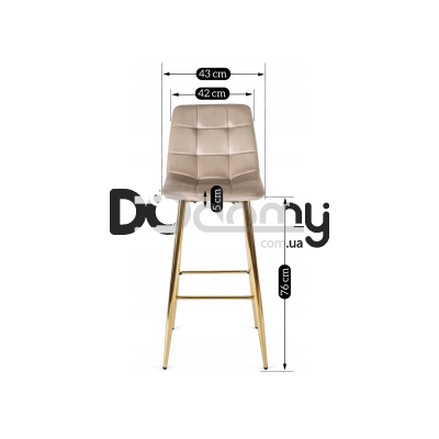 Барний стілець MEBEL ELITE ARIEL Ecru Бежевий / Золотий, фото 4
