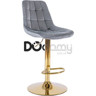 Барний стілець MEBEL ELITE ARCOS Сірий / Золотий, фото 1