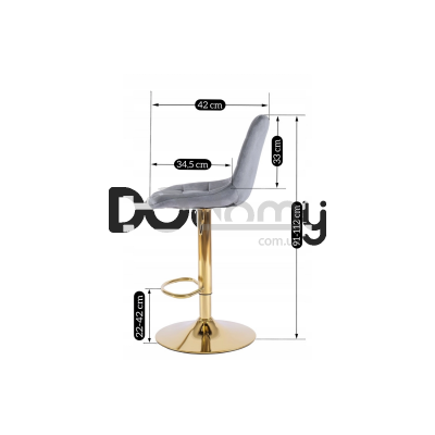 Барний стілець MEBEL ELITE ARCOS Сірий / Золотий, фото 3