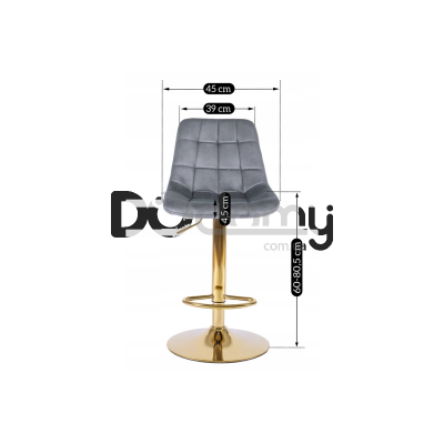 Барний стілець MEBEL ELITE ARCOS Сірий / Золотий, фото 4