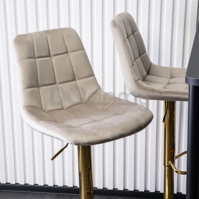 Барный стул MEBEL ELITE ARCOS Бежевый/Золотой, фото 2