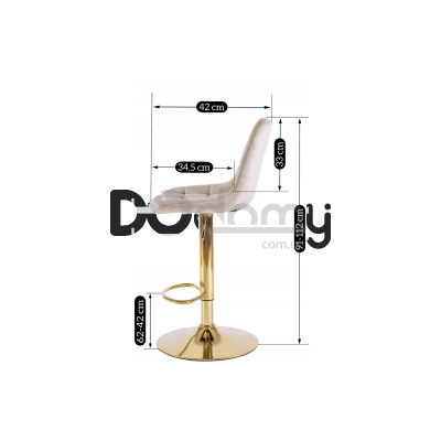 Барный стул MEBEL ELITE ARCOS Бежевый/Золотой, фото 4