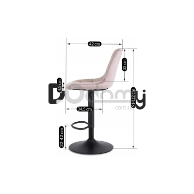 Барный стул MEBEL ELITE ARCOS 2 Розовый, фото 4