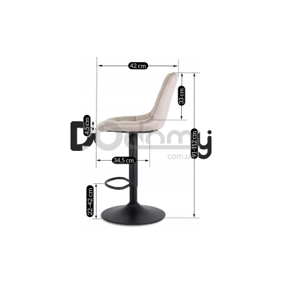 Барный стул MEBEL ELITE ARCOS 2 Бежевый, фото 3