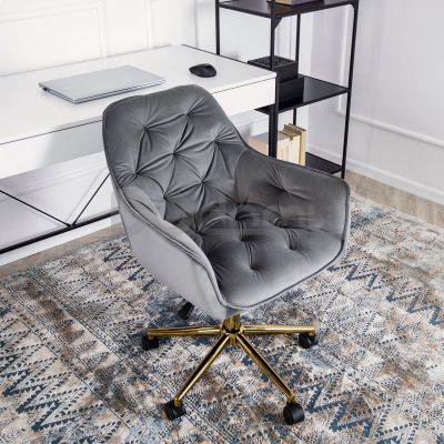 Офисное кресло MEBEL ELITE MILAN Серый/Золотой, фото 2