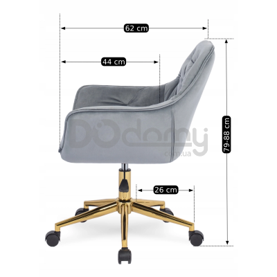 Офисное кресло MEBEL ELITE MILAN Серый/Золотой, фото 4