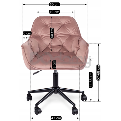 Офисное кресло MEBEL ELITE MILAN 2 Розовый, фото 3