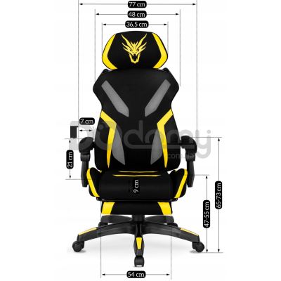 Офісне крісло MEBEL ELITE MAXIMO Чорний / Жовтий, фото 3