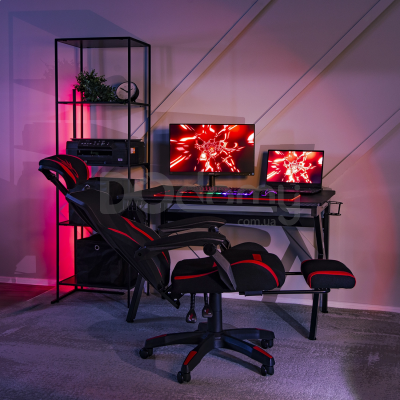 Офісне крісло MEBEL ELITE MAXIMO Чорний / Червоний, фото 2