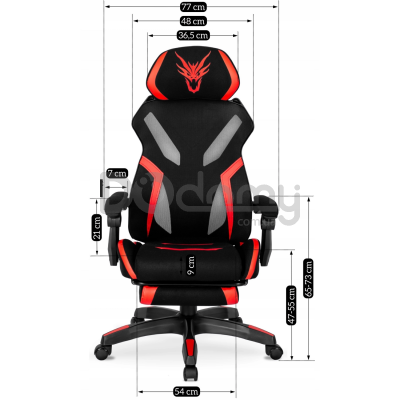 Офісне крісло MEBEL ELITE MAXIMO Чорний / Червоний, фото 3