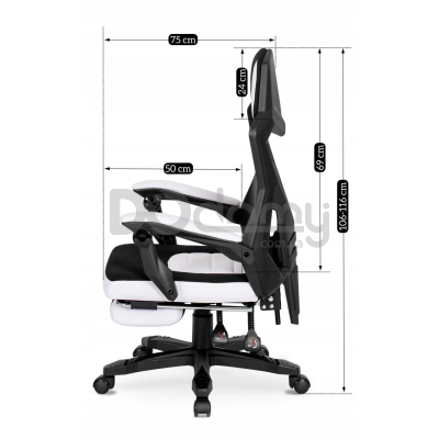 Офисное кресло MEBEL ELITE BING Черный/Белый, фото 3