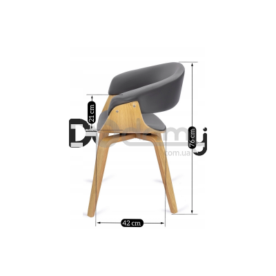 Кресло MEBEL ELITE GARY Серый / Дуб Золотой, фото 4