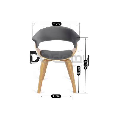 Кресло MEBEL ELITE GARY Серый / Дуб Золотой, фото 5