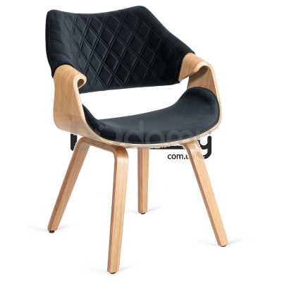 Крісло MEBEL ELITE LUISE Чорний / Дуб Золотий, фото 1