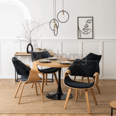 Крісло MEBEL ELITE LUISE Чорний / Дуб Золотий, фото 2