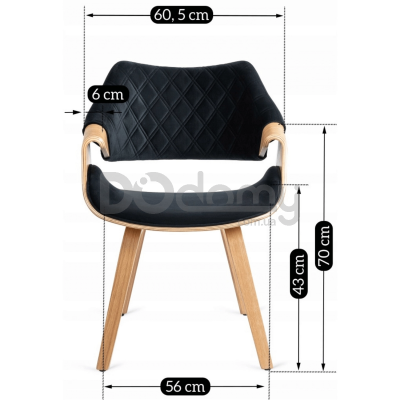 Крісло MEBEL ELITE LUISE Чорний / Дуб Золотий, фото 6