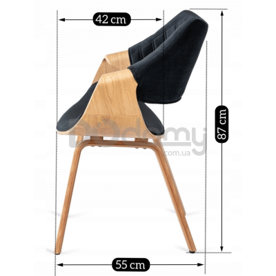 Крісло MEBEL ELITE LUISE Чорний / Дуб Золотий, фото 7