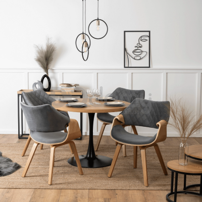 Крісло MEBEL ELITE LUISE Сірий / Дуб Золотий, фото 2