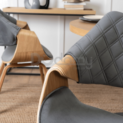 Крісло MEBEL ELITE LUISE Сірий / Дуб Золотий, фото 3