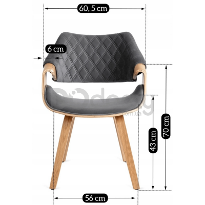 Крісло MEBEL ELITE LUISE Сірий / Дуб Золотий, фото 5