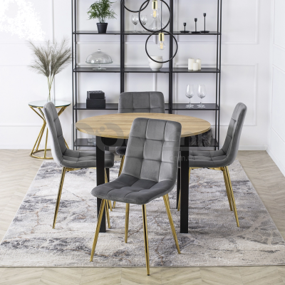 Стул MEBEL ELITE YORK Серый/Золотой, фото 2