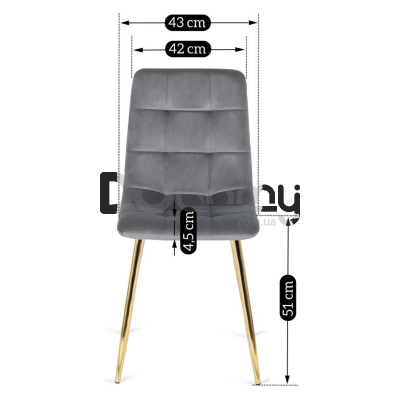 Стул MEBEL ELITE YORK Серый/Золотой, фото 4