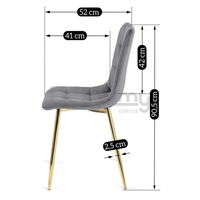 Стул MEBEL ELITE YORK Серый/Золотой, фото 5