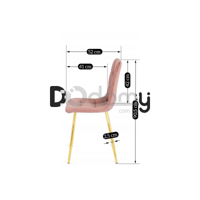 Стул MEBEL ELITE YORK Розовый/Золотой, фото 5