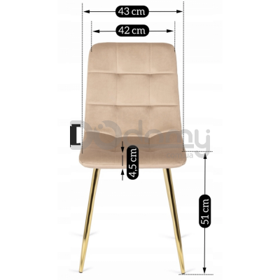 Стул MEBEL ELITE YORK Бежевый / Золотой, фото 2