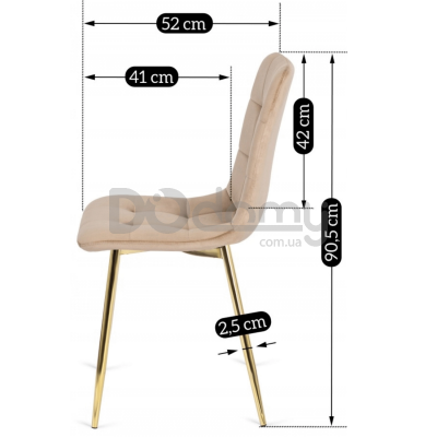 Стул MEBEL ELITE YORK Бежевый / Золотой, фото 3