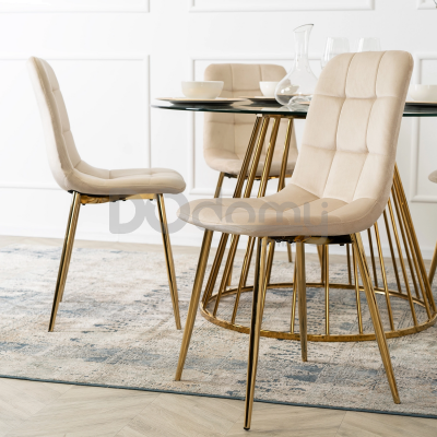 Стул MEBEL ELITE YORK Бежевый / Золотой, фото 5