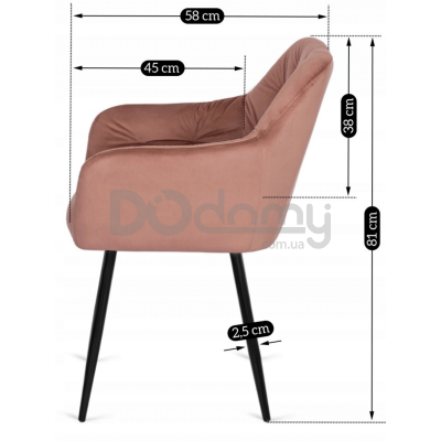 Кресло MEBEL ELITE VIKI Розовый, фото 6