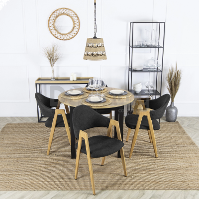 Кресло MEBEL ELITE RUIZ Черный / Дуб, фото 2