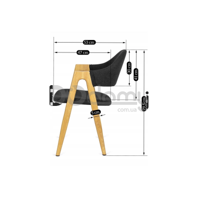 Кресло MEBEL ELITE RUIZ Черный / Дуб, фото 7