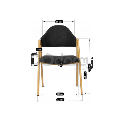 Кресло MEBEL ELITE RUIZ Черный / Дуб, фото 8