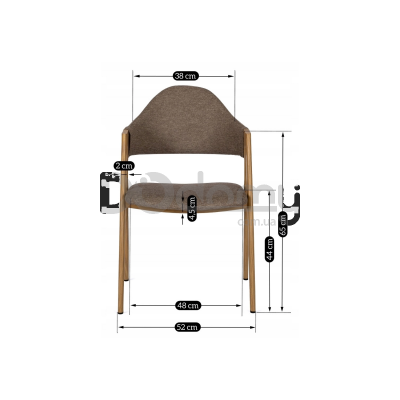 Кресло MEBEL ELITE RUIZ Бежевый / Дуб, фото 2