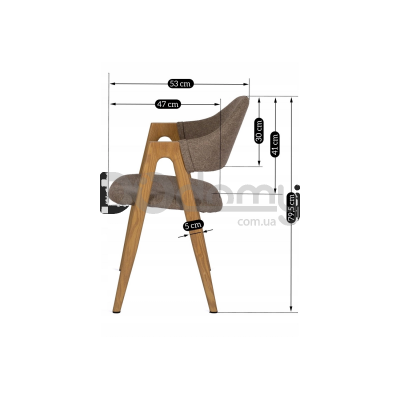 Кресло MEBEL ELITE RUIZ Бежевый / Дуб, фото 3