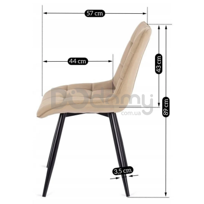 Стілець MEBEL ELITE RIO Бежевий, фото 5