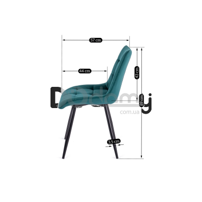 Стілець MEBEL ELITE RIO Бірюзовий, фото 4