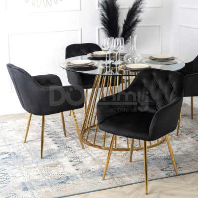 Крісло MEBEL ELITE RAYA Чорний / Золотий, фото 3