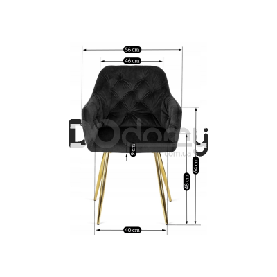 Крісло MEBEL ELITE RAYA Чорний / Золотий, фото 4