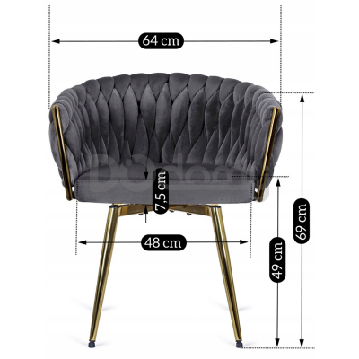 Кресло MEBEL ELITE RUBI Серый/Золотой, фото 3