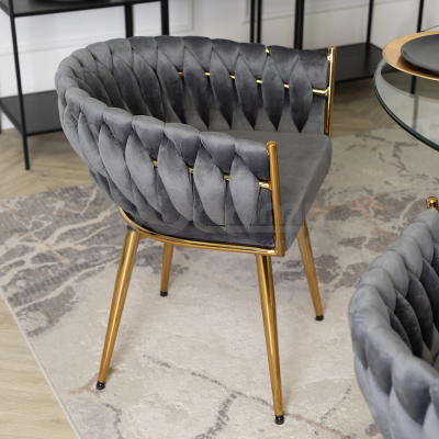 Кресло MEBEL ELITE RUBI Серый/Золотой, фото 6