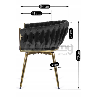 Кресло MEBEL ELITE RUBI Черный/Золотой, фото 3